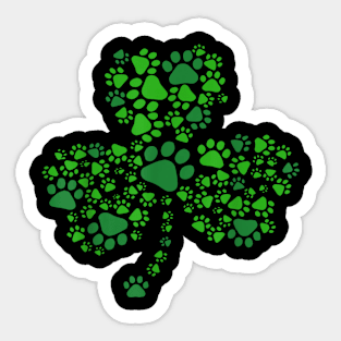 Dog Paw Irish Lucky Green Shamrock Clover St Patrick's Day Sticker